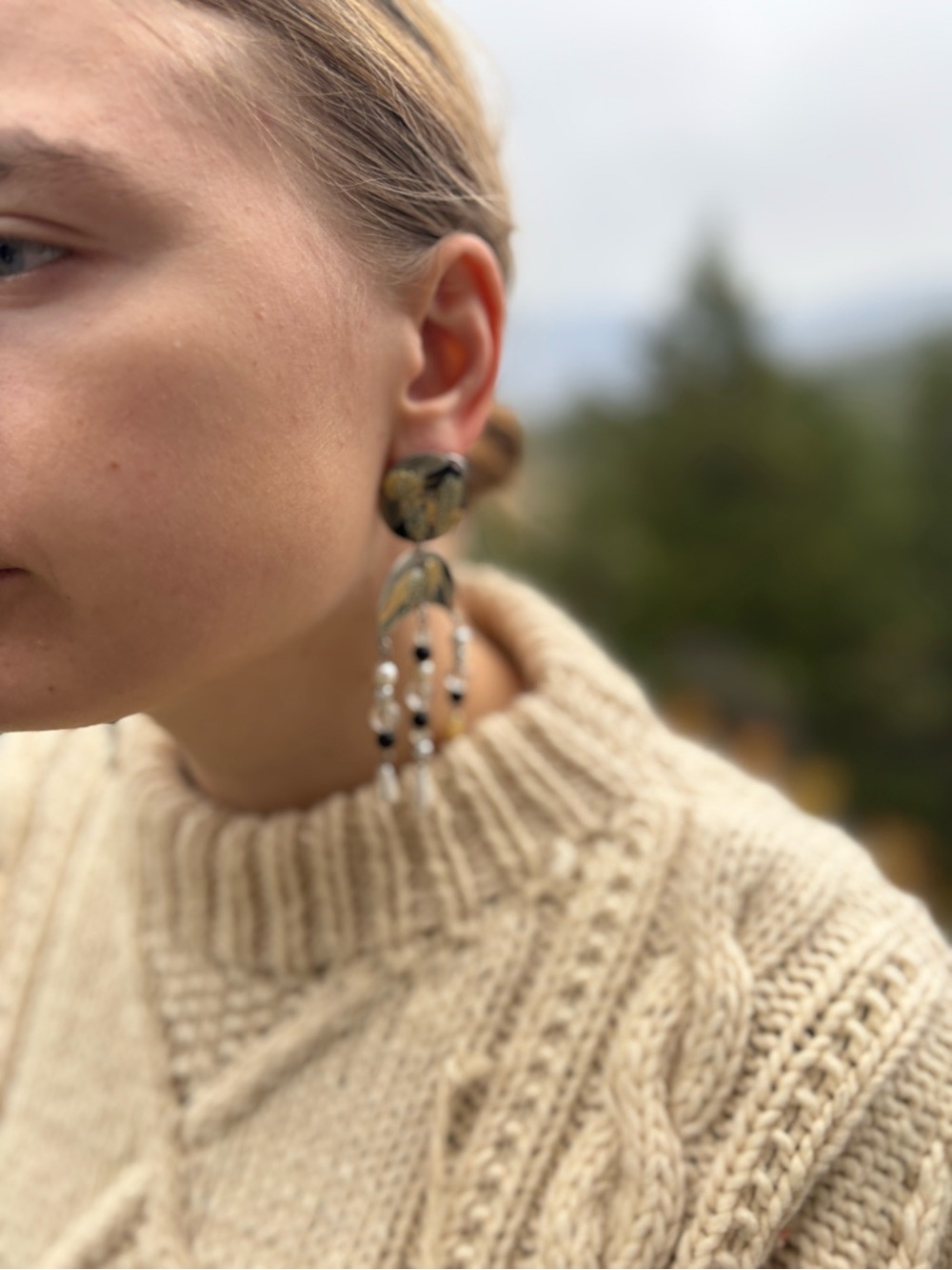 Beautiful Dangle Native Style Earrings - Picture 2 of 6